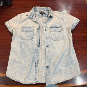 Denim Short Sleeve Shirt Express